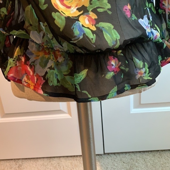 LILY ROSE FLORAL SHEER BLOUSE GU SZ S VERSATILE - Picture 7 of 11
